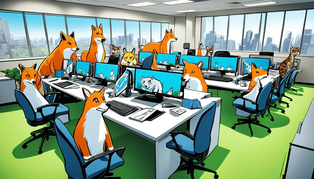 animals in the workplace anime